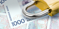 pengesedler med hengels opp