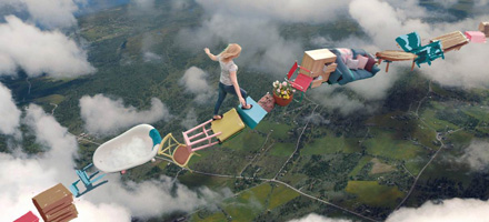 bilde av mennesker i lufta