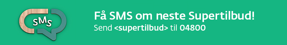 F SMS om neste Supertilbud - send <supertilbud> til 04800