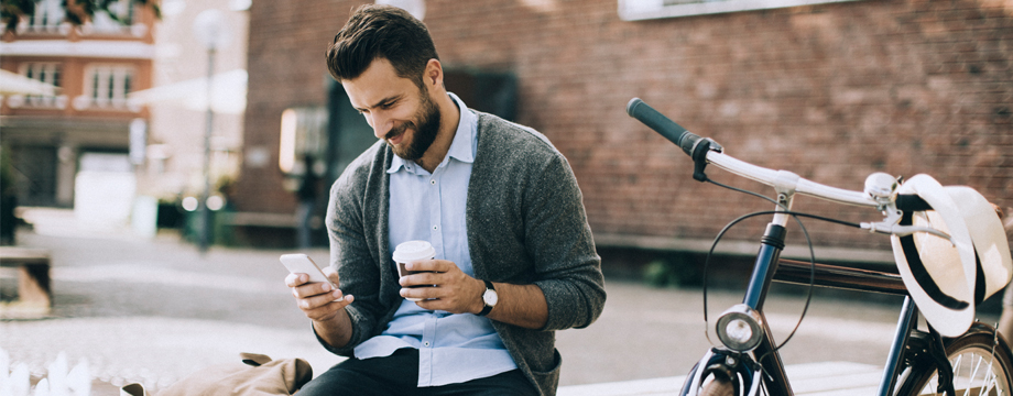 man checking his mobile