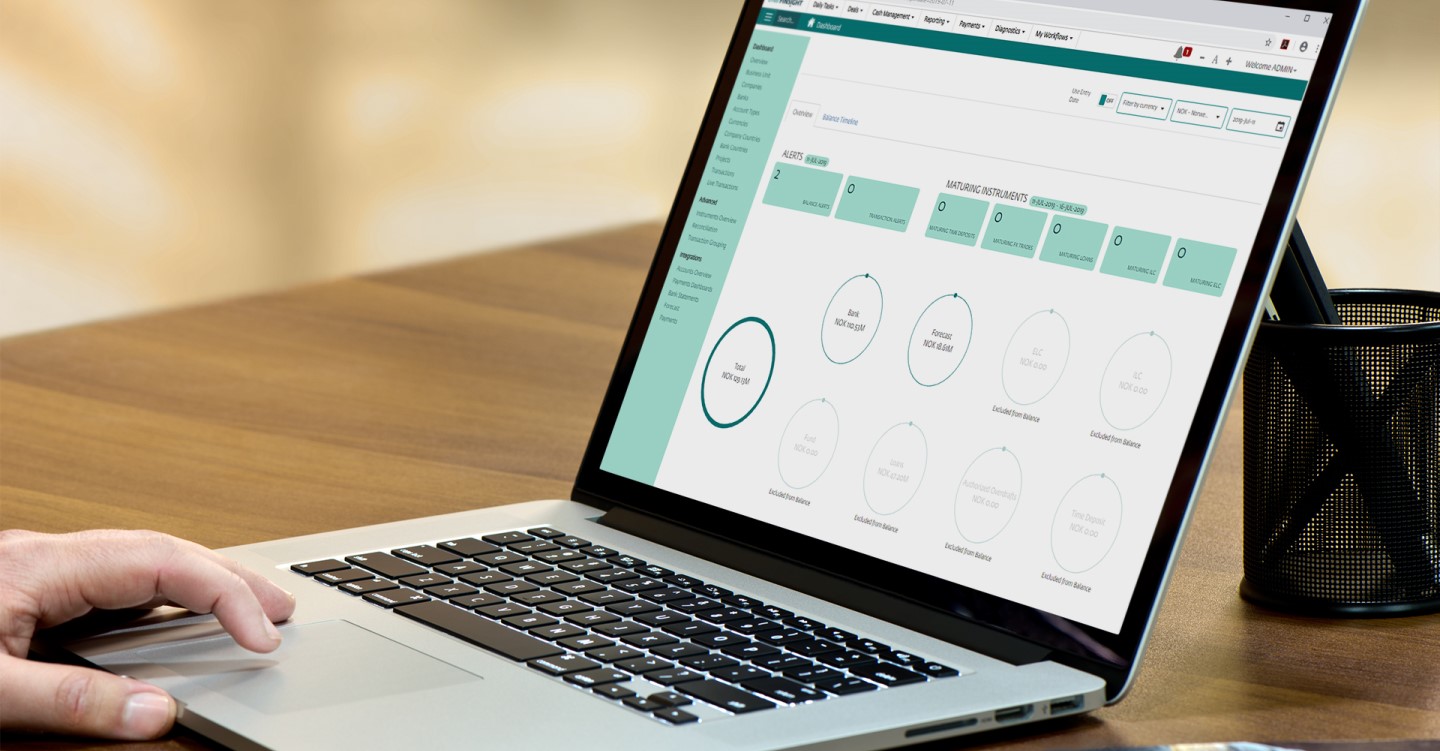 Finsight dashboard on computer screen