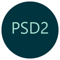 PSD2 test on teal circle