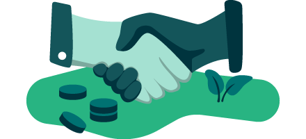 Illustration of two people shaking hands