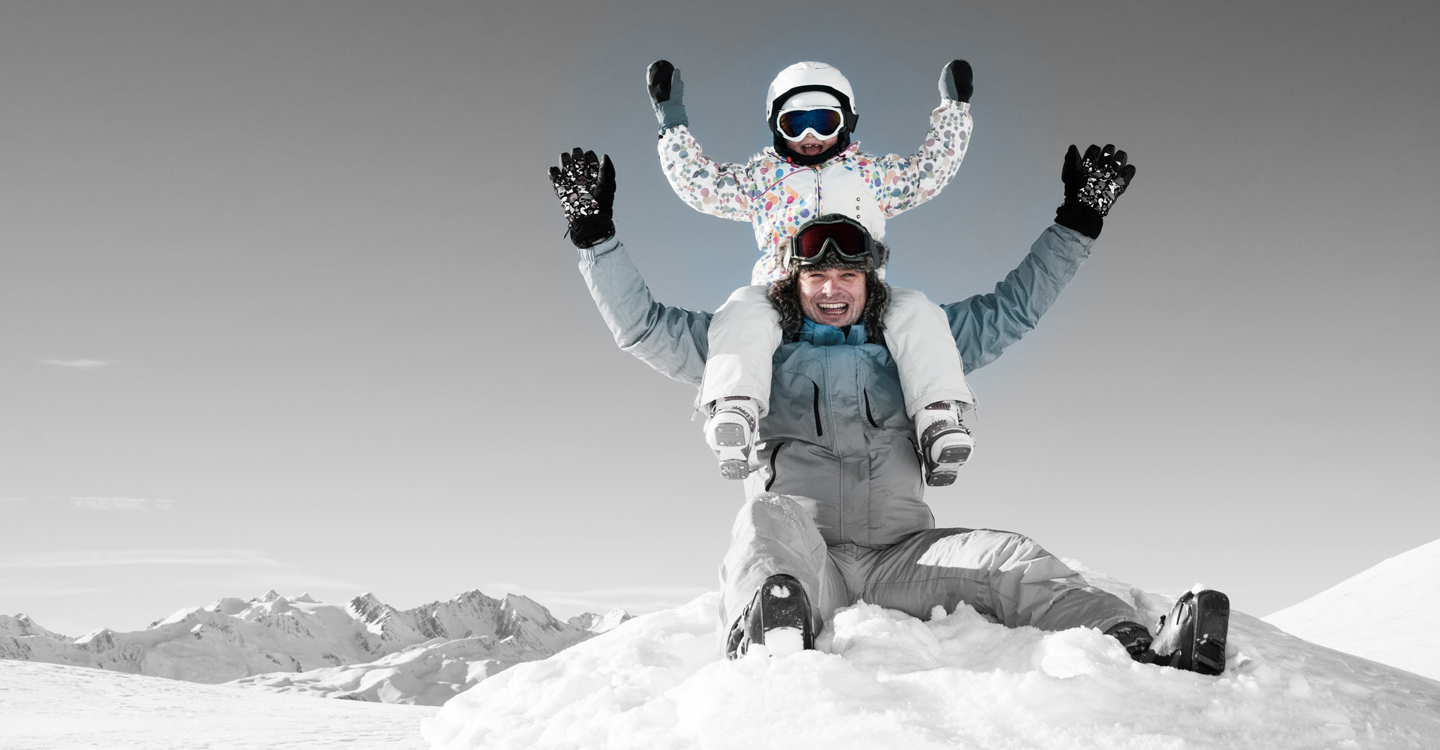 private banking father and daugther skiing