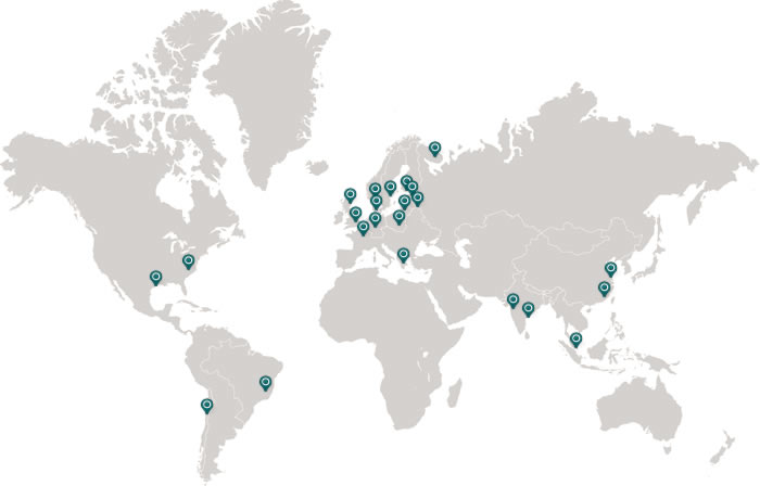 DNB offices in worldmap
